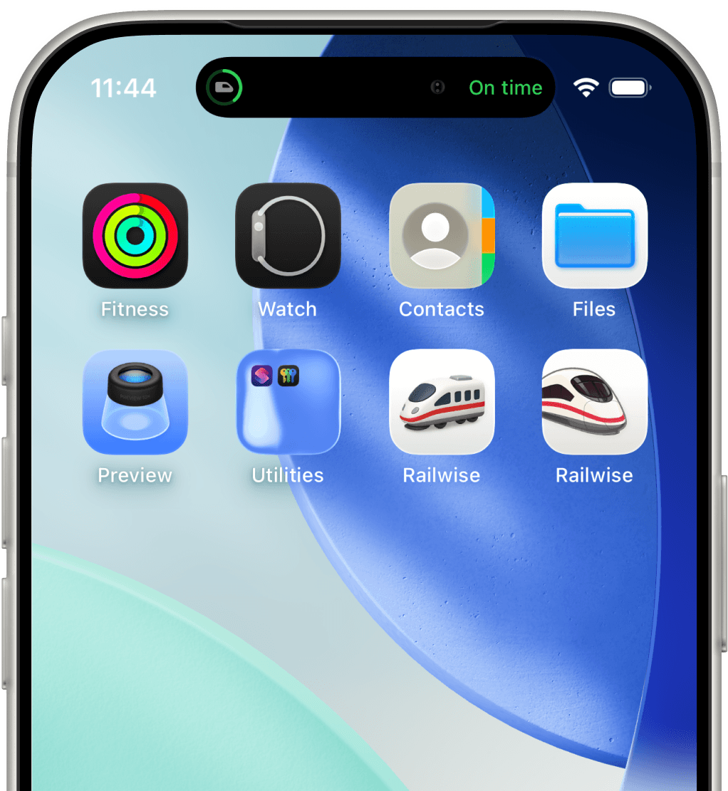 Railwise in the Dynamic Island